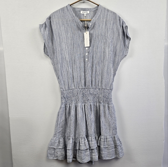 NEW HEARTLOOM Nicolette Stripe dress in blue and white Size Medium NWT - Picture 3 of 16